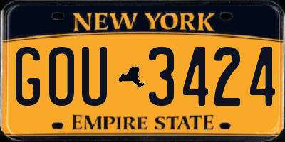 NY license plate GOU3424