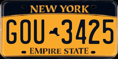 NY license plate GOU3425