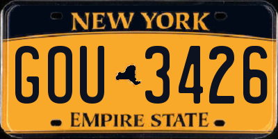 NY license plate GOU3426