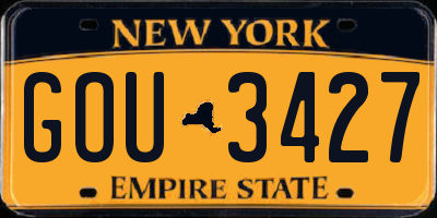 NY license plate GOU3427