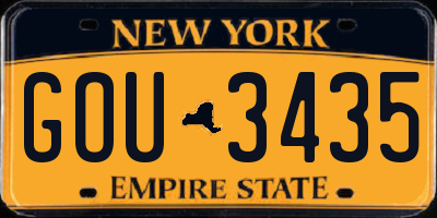 NY license plate GOU3435