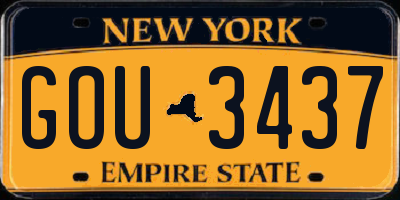 NY license plate GOU3437