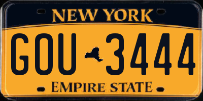 NY license plate GOU3444