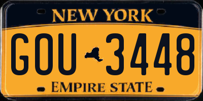 NY license plate GOU3448
