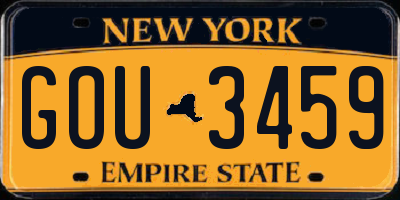 NY license plate GOU3459