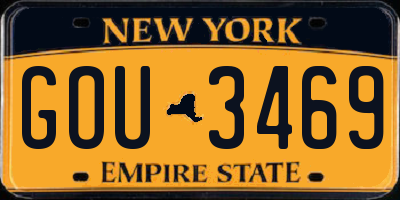 NY license plate GOU3469