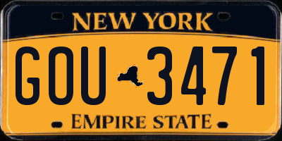 NY license plate GOU3471