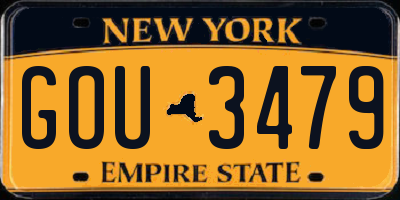 NY license plate GOU3479