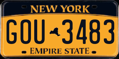 NY license plate GOU3483