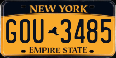 NY license plate GOU3485