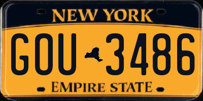 NY license plate GOU3486