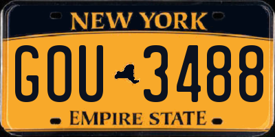 NY license plate GOU3488