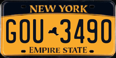 NY license plate GOU3490