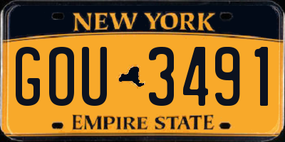 NY license plate GOU3491