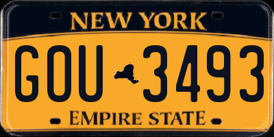 NY license plate GOU3493