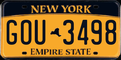 NY license plate GOU3498