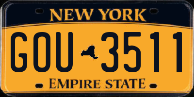NY license plate GOU3511