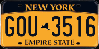NY license plate GOU3516