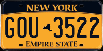 NY license plate GOU3522