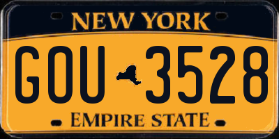 NY license plate GOU3528