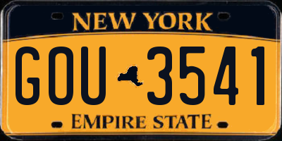 NY license plate GOU3541