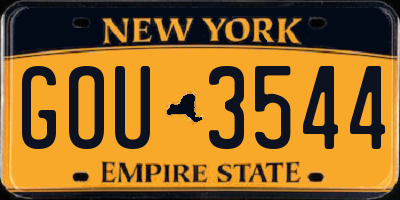 NY license plate GOU3544