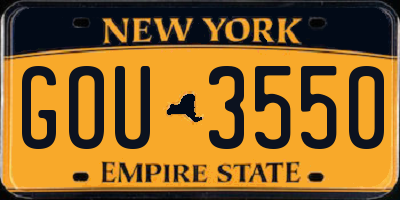 NY license plate GOU3550