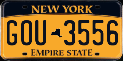 NY license plate GOU3556