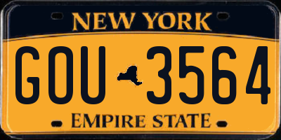 NY license plate GOU3564