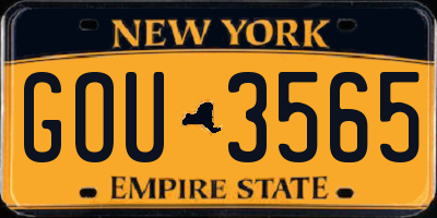 NY license plate GOU3565