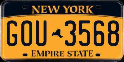 NY license plate GOU3568