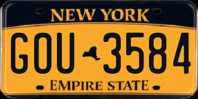 NY license plate GOU3584