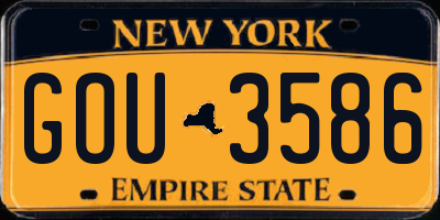 NY license plate GOU3586