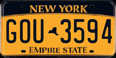 NY license plate GOU3594