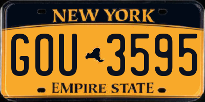 NY license plate GOU3595