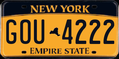 NY license plate GOU4222