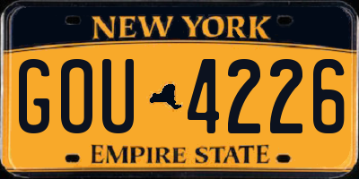 NY license plate GOU4226