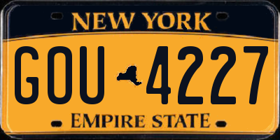 NY license plate GOU4227