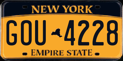 NY license plate GOU4228