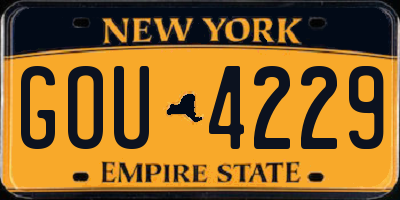 NY license plate GOU4229