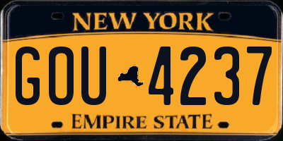 NY license plate GOU4237