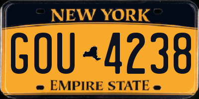 NY license plate GOU4238