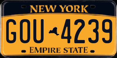 NY license plate GOU4239