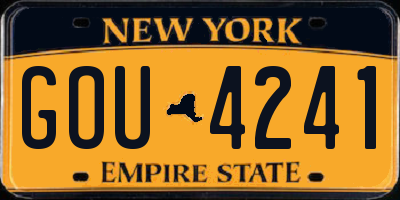 NY license plate GOU4241