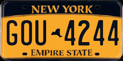 NY license plate GOU4244