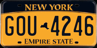 NY license plate GOU4246