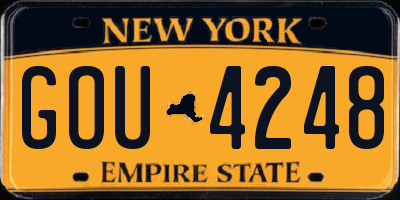 NY license plate GOU4248