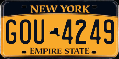 NY license plate GOU4249
