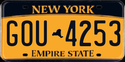 NY license plate GOU4253
