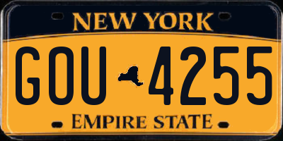 NY license plate GOU4255